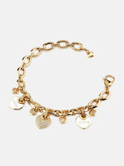 Gold-Tone Enamel and Pav  Heart Bracelet
