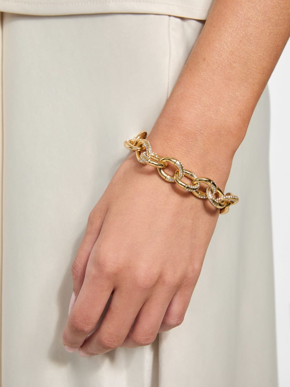 Gold-Tone Pav  Link Bracelet