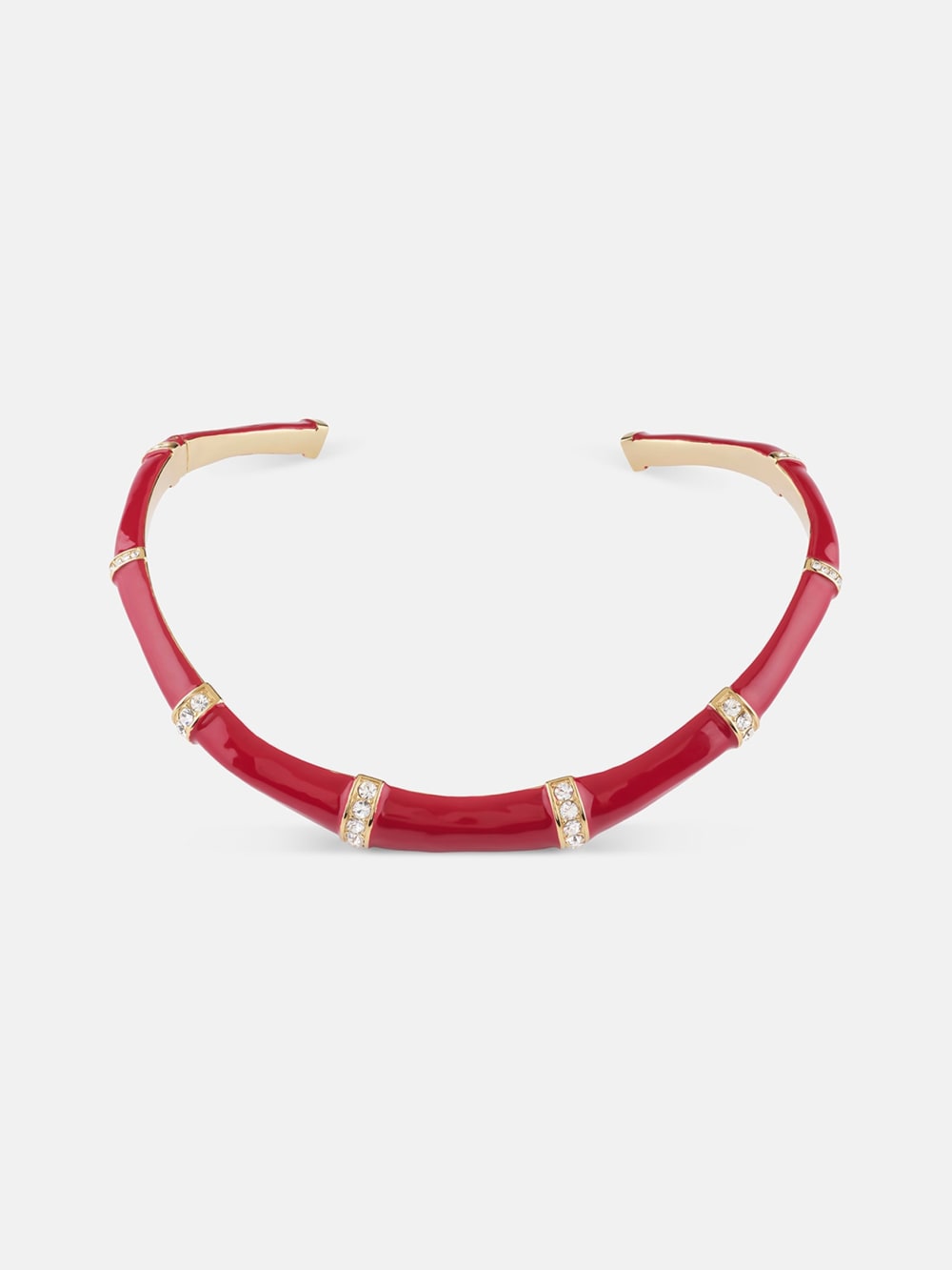 Gold-Tone and Red Bamboo Choker