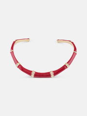 Gold-Tone and Red Bamboo Choker
