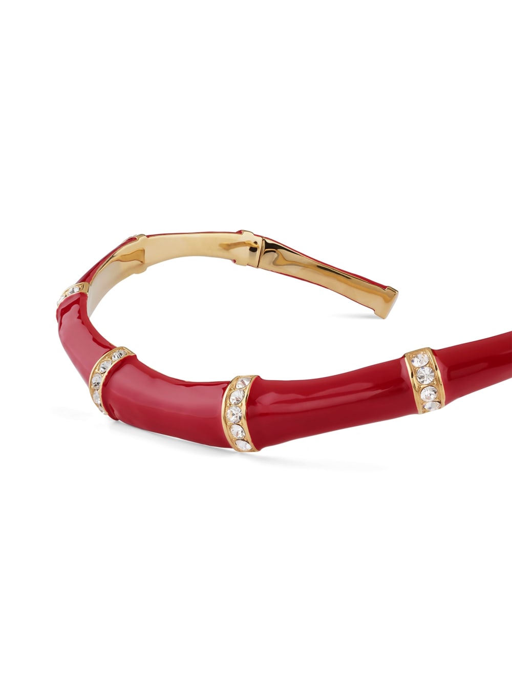 Gold-Tone and Red Bamboo Choker