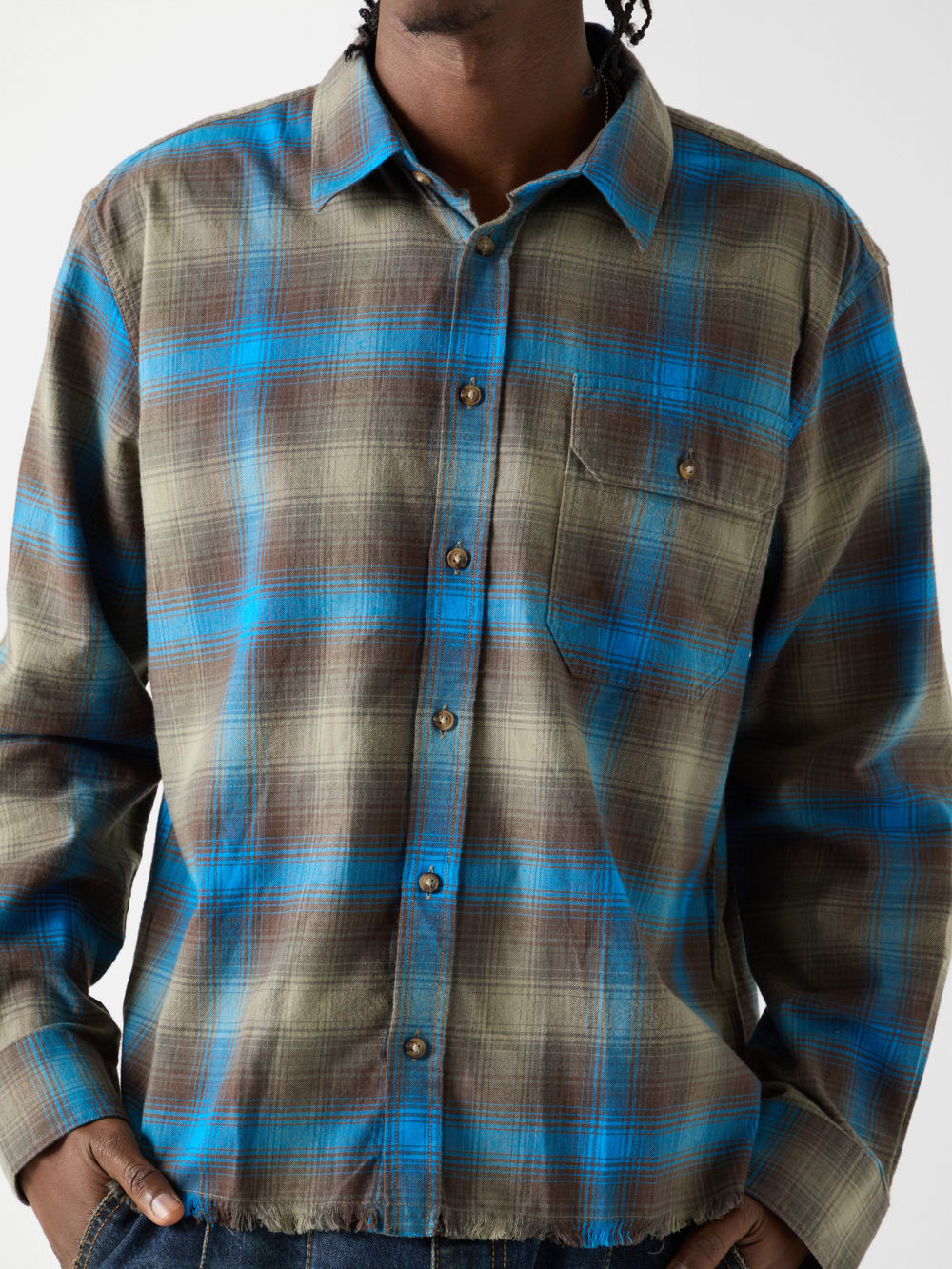 GUESS Originals Eco Plaid Boxy Pocket Shirt