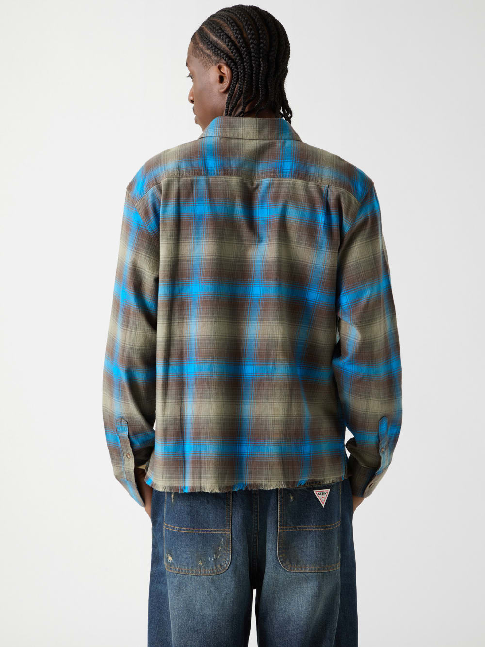 GUESS Originals Eco Plaid Boxy Pocket Shirt
