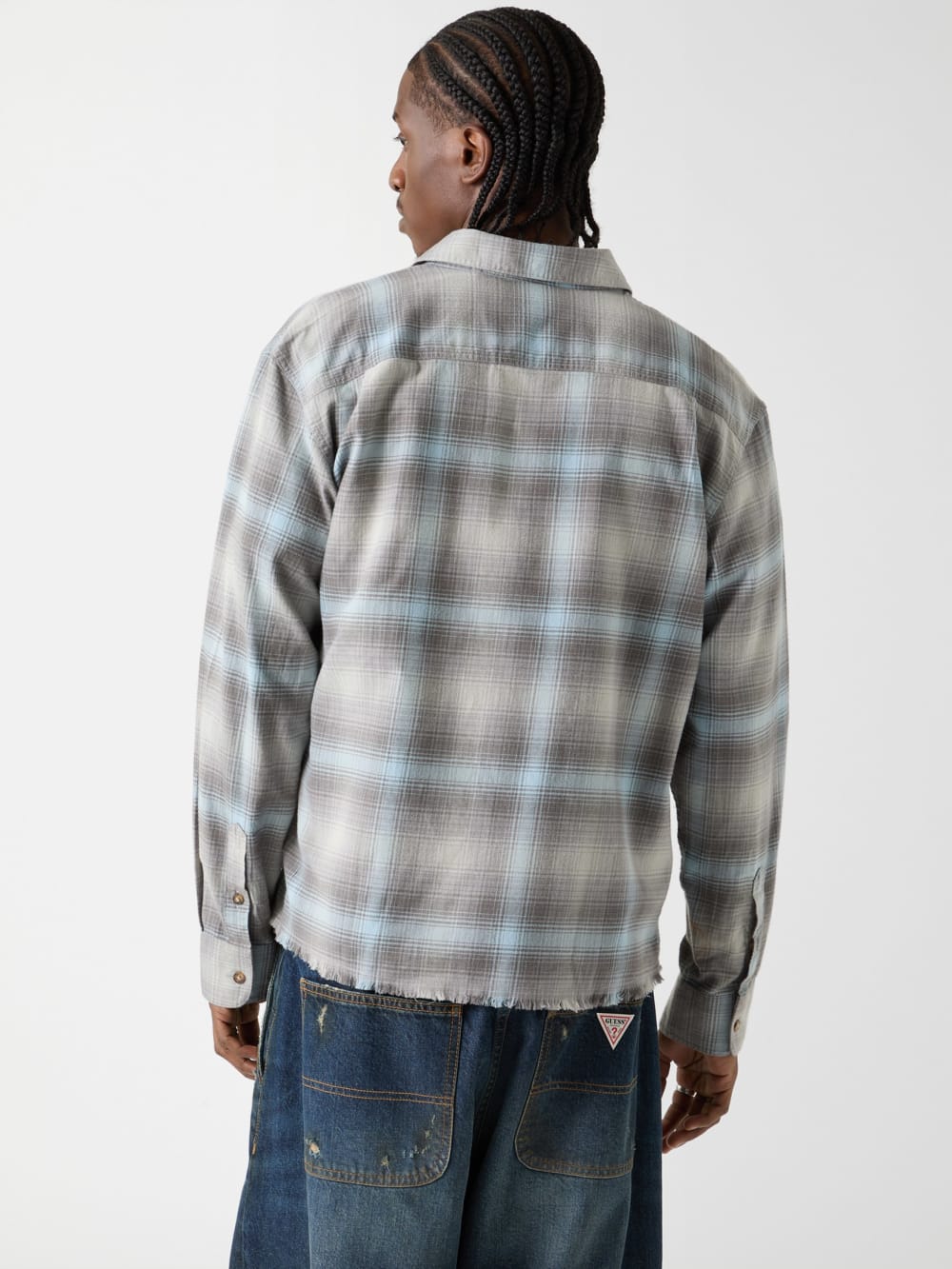 GUESS Originals Eco Plaid Boxy Pocket Shirt