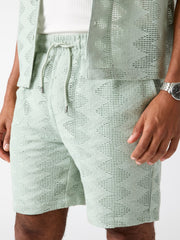 Rib-knit shorts