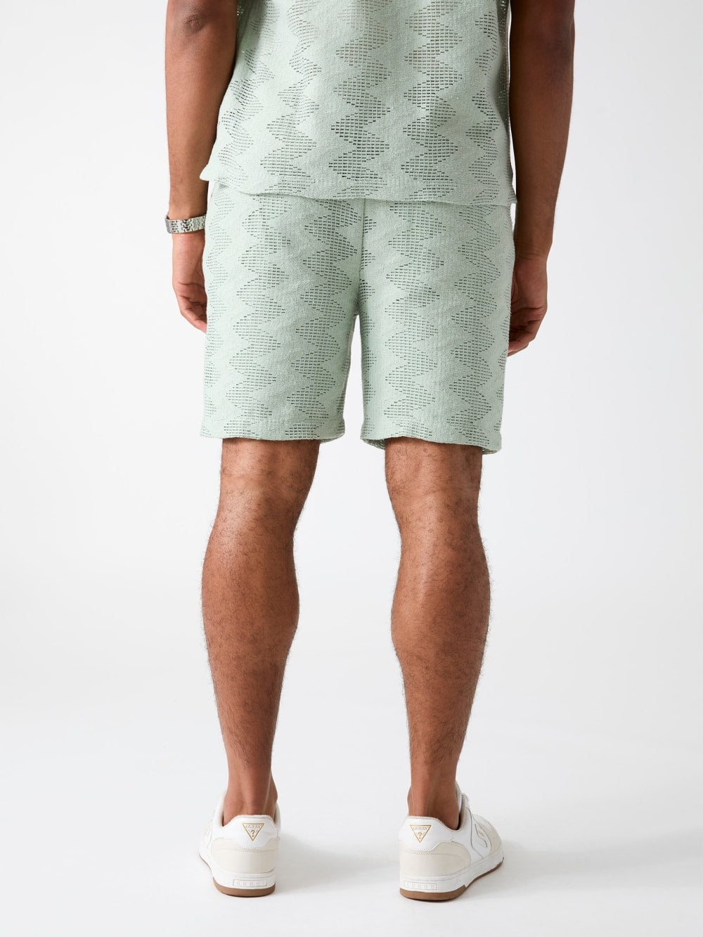 Rib-knit shorts