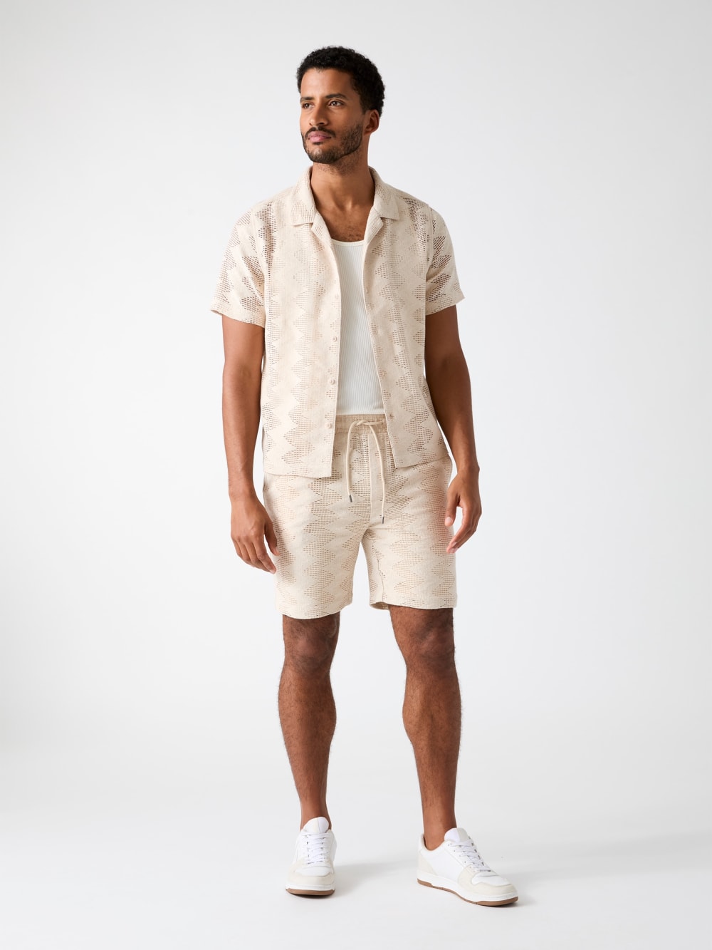 Rib-knit shorts