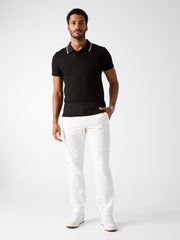 Buttonless polo shirt