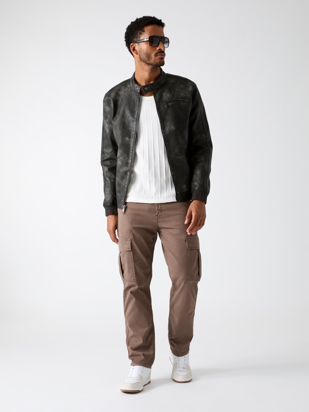 Faux-leather jacket