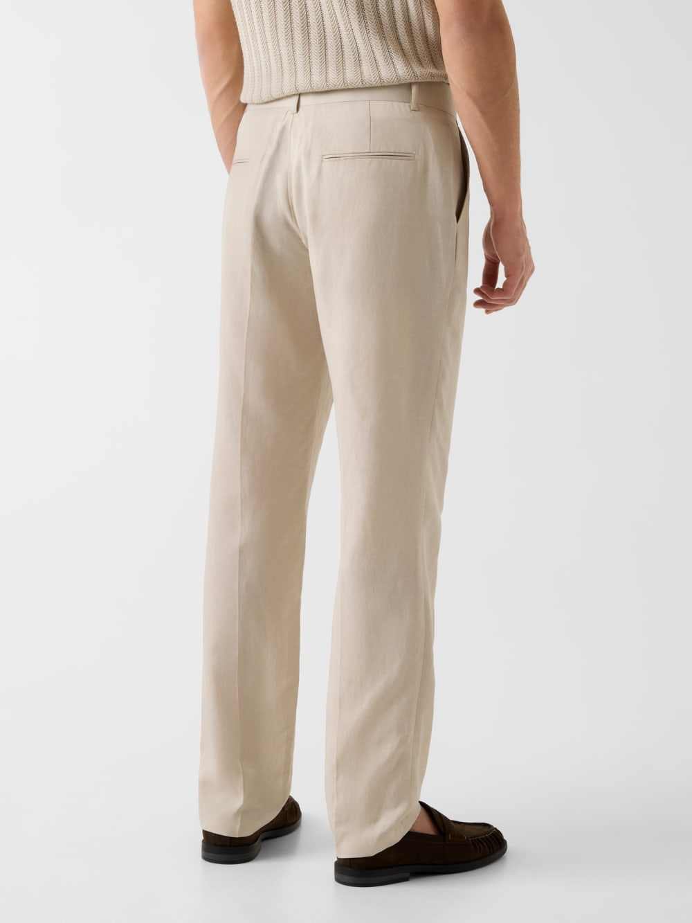 Linen-blend slim pants