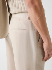 Linen-blend slim pants