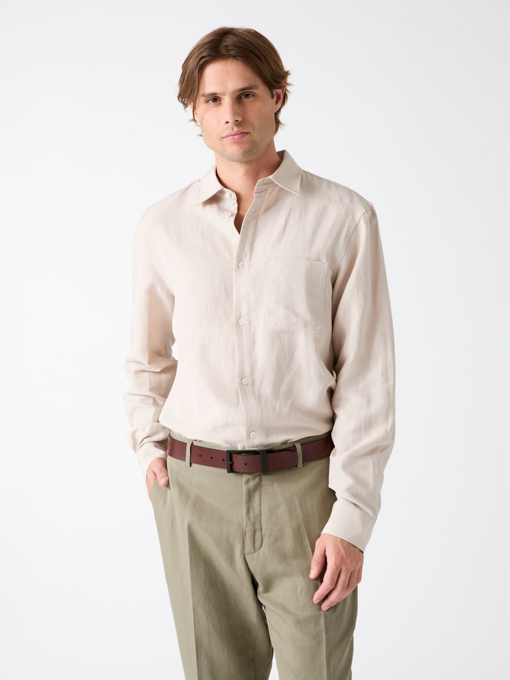 Linen-blend shirt