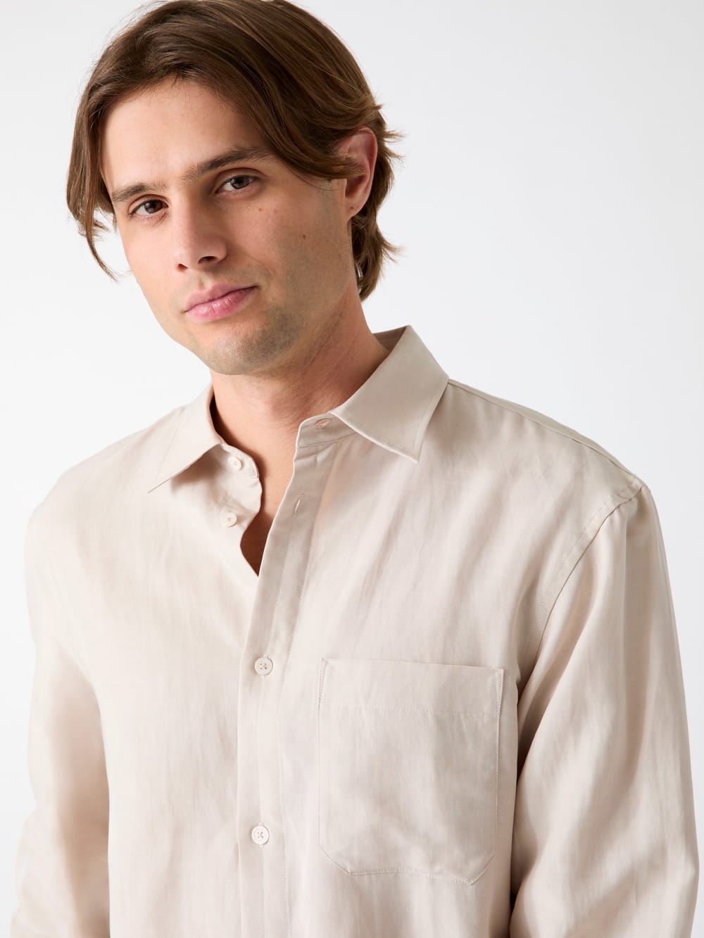 Linen-blend shirt