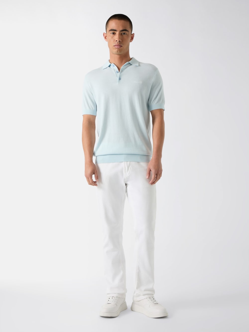 Silk-blend polo