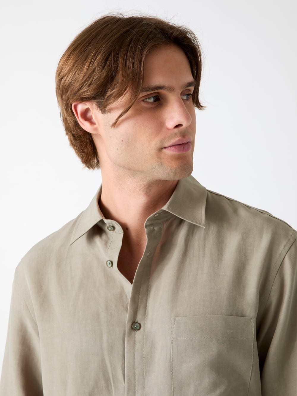 Linen-blend shirt