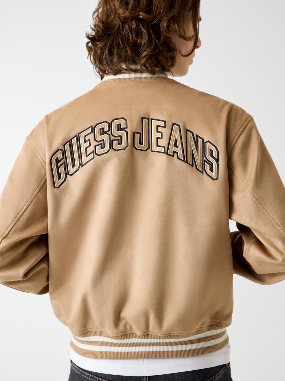 Faux suede bomber jacket