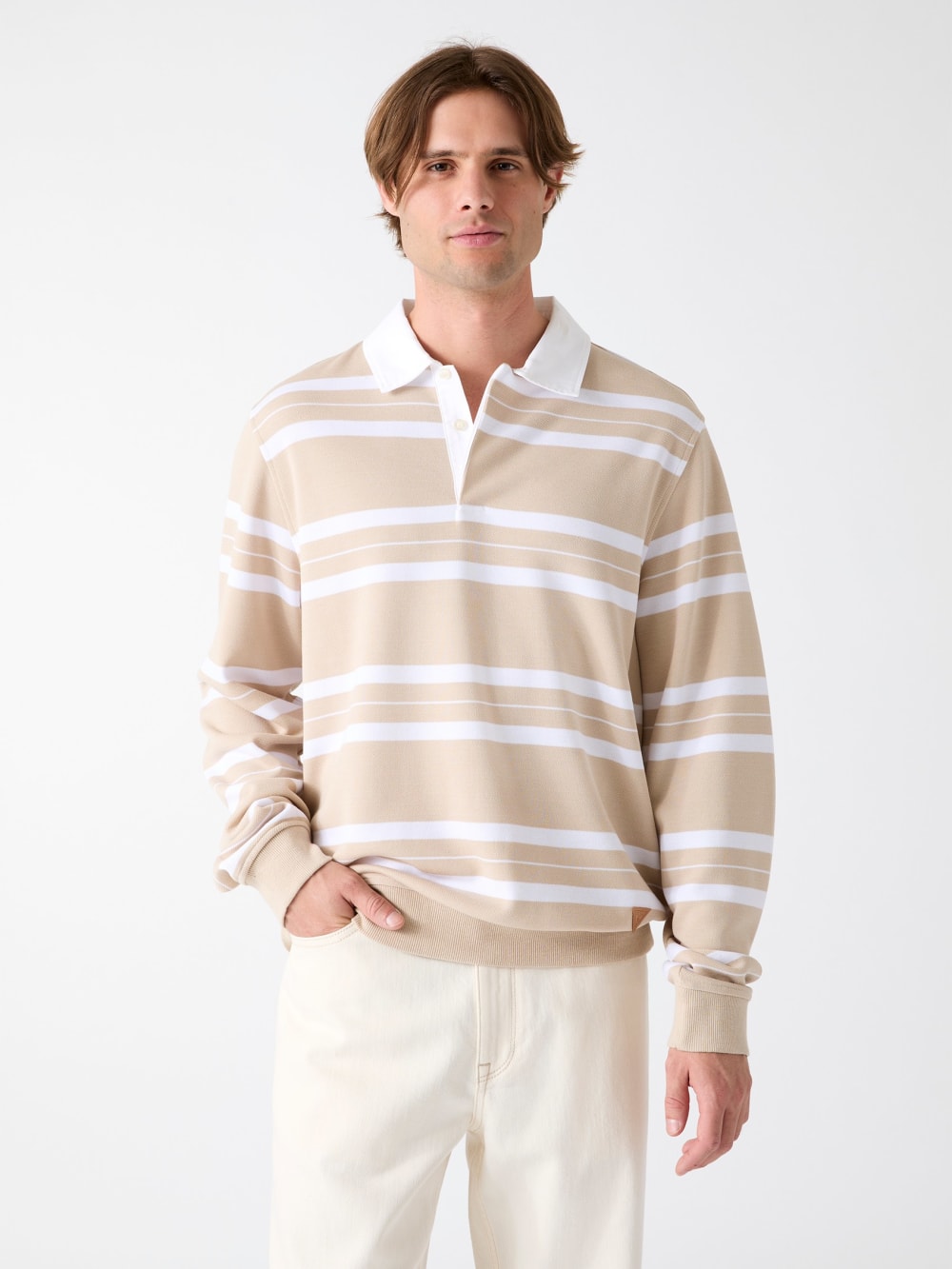 Striped polo sweater