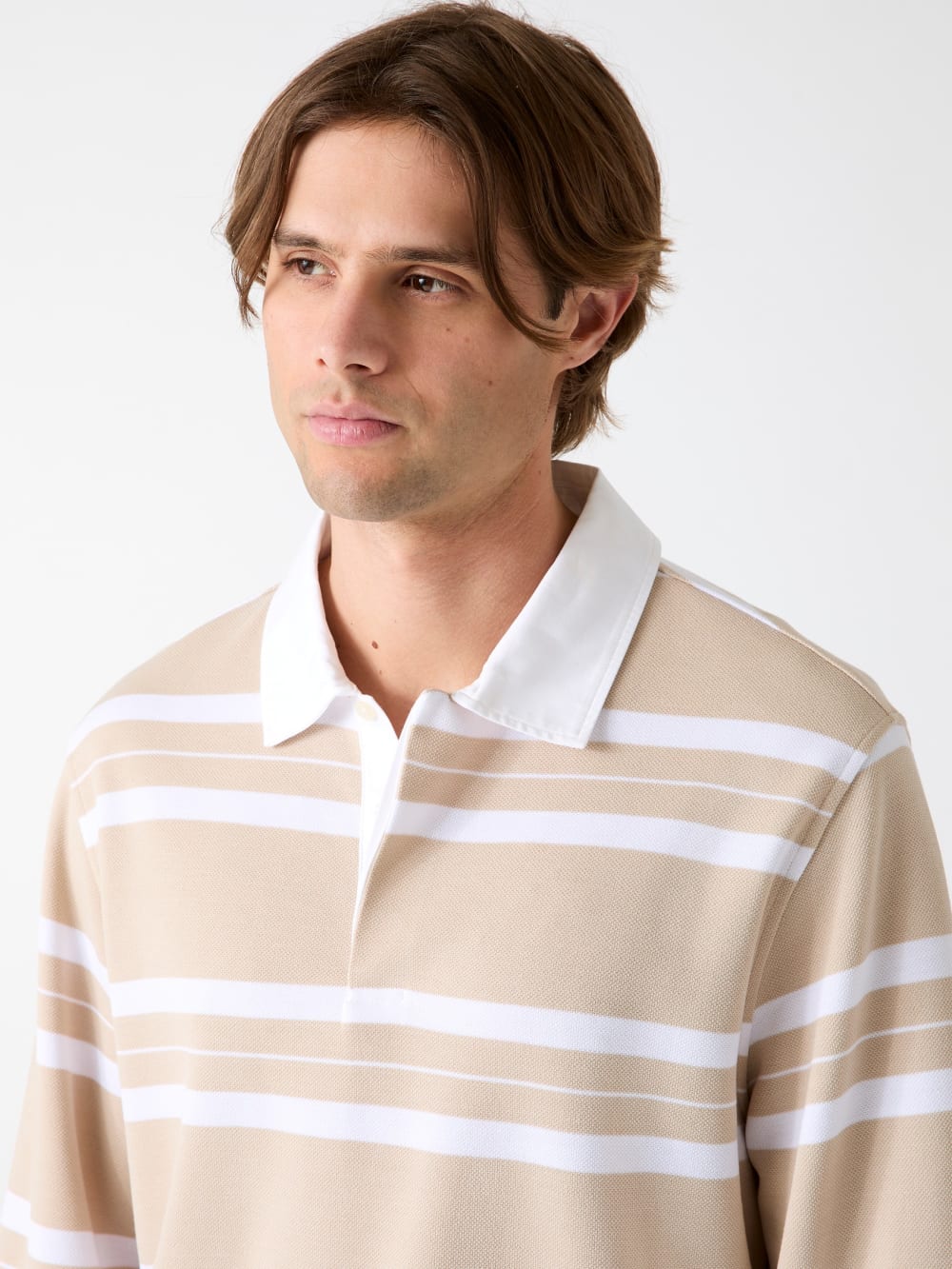 Striped polo sweater