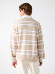 Striped polo sweater