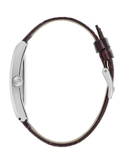 Silver-Tone and Navy Analog Watch