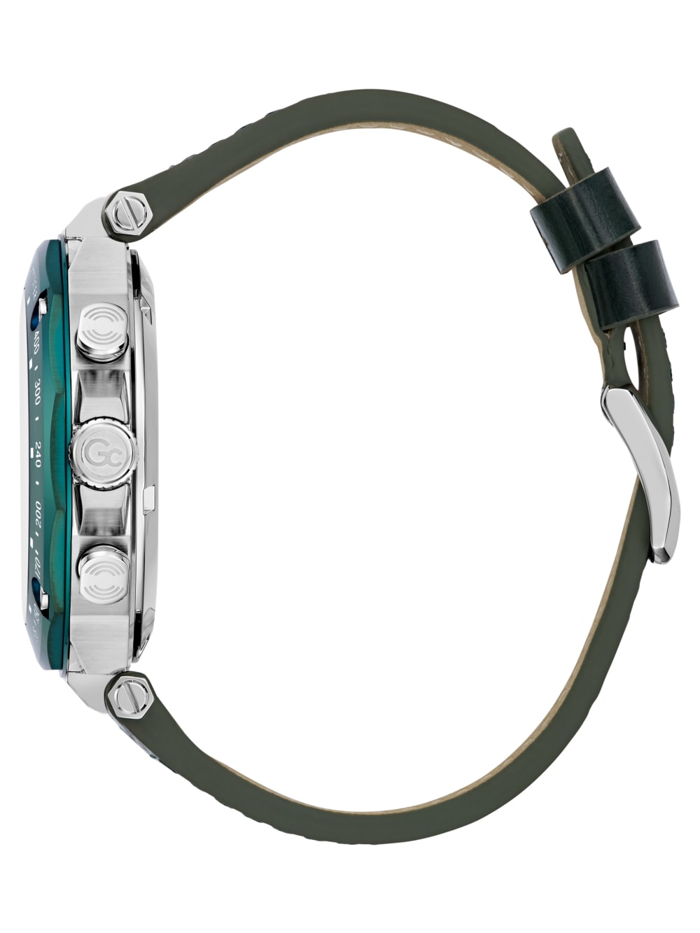 Green Leather Chronograph Watch