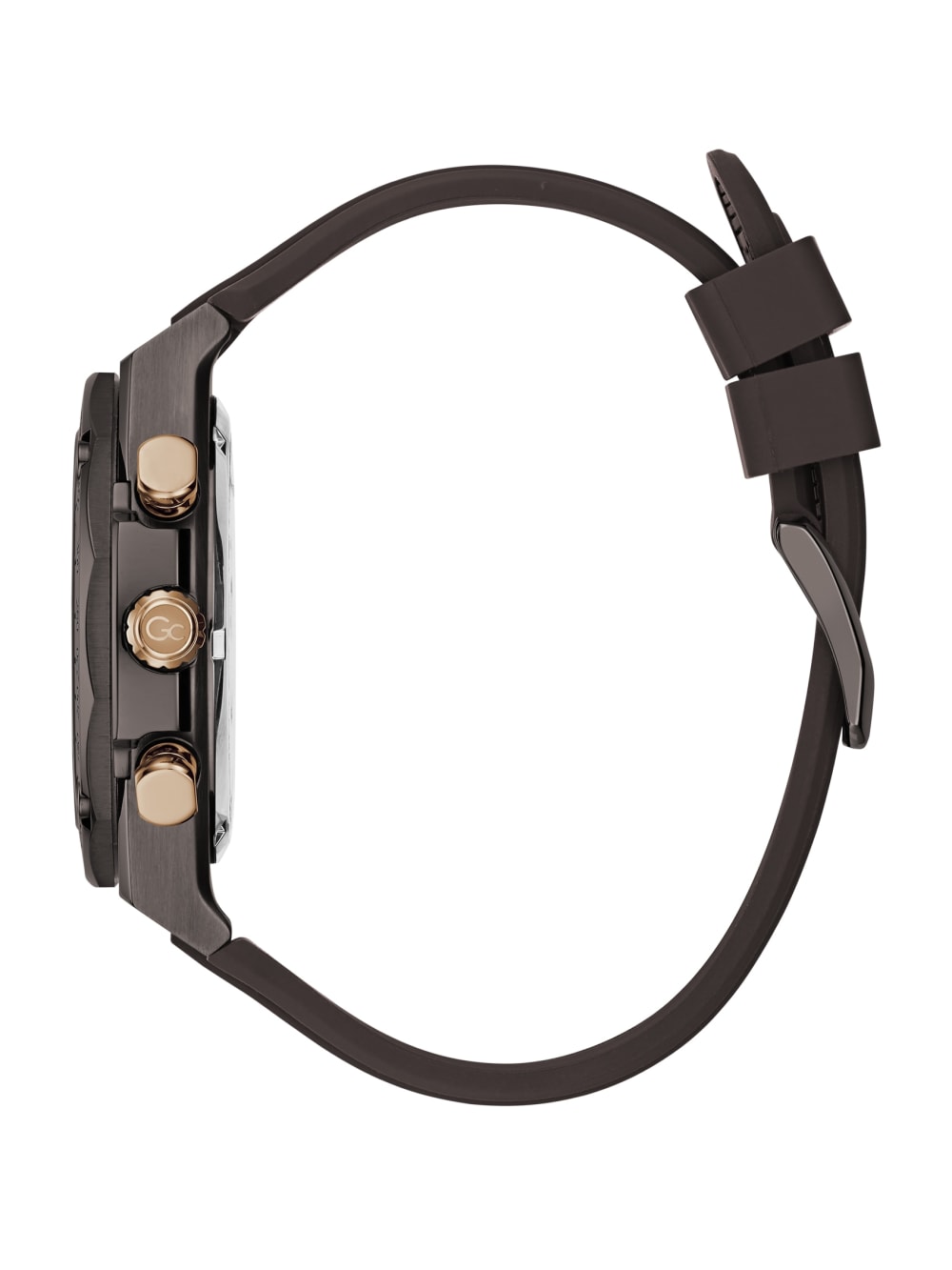 Gc Brown Silicone Chronograph Watch