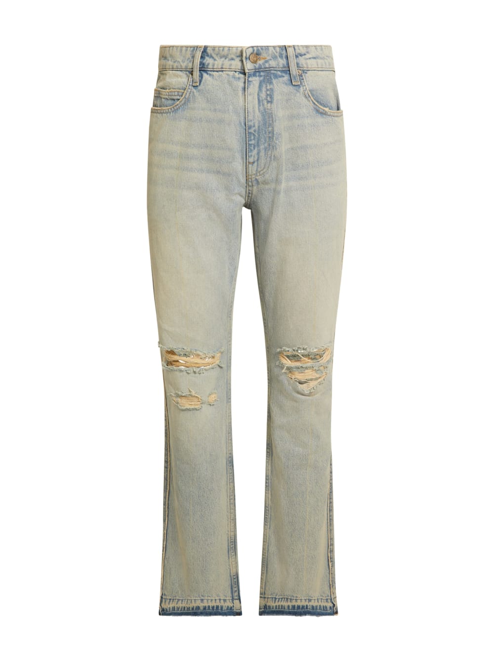 distressed denim flare pant