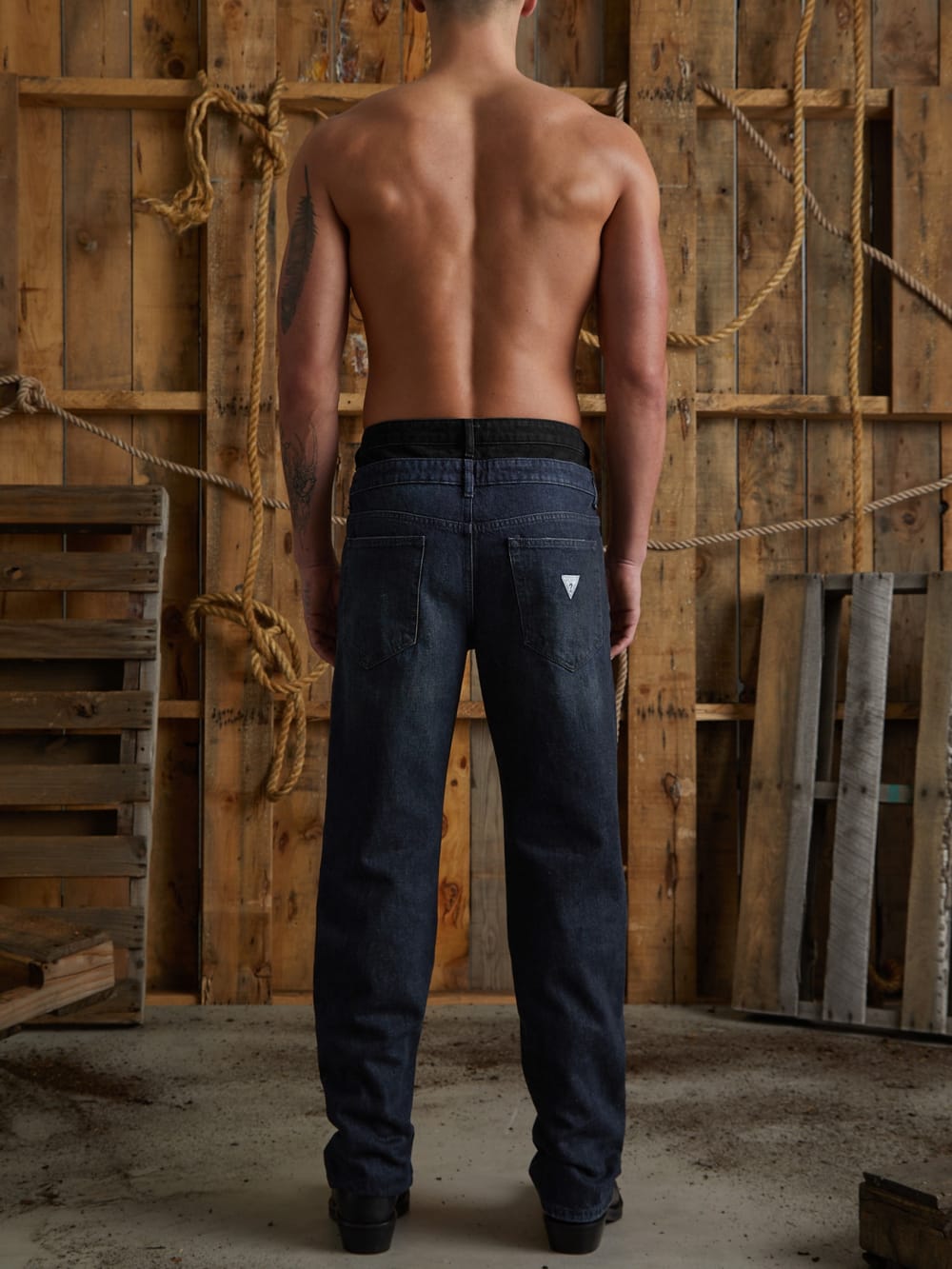 contrast flare pants