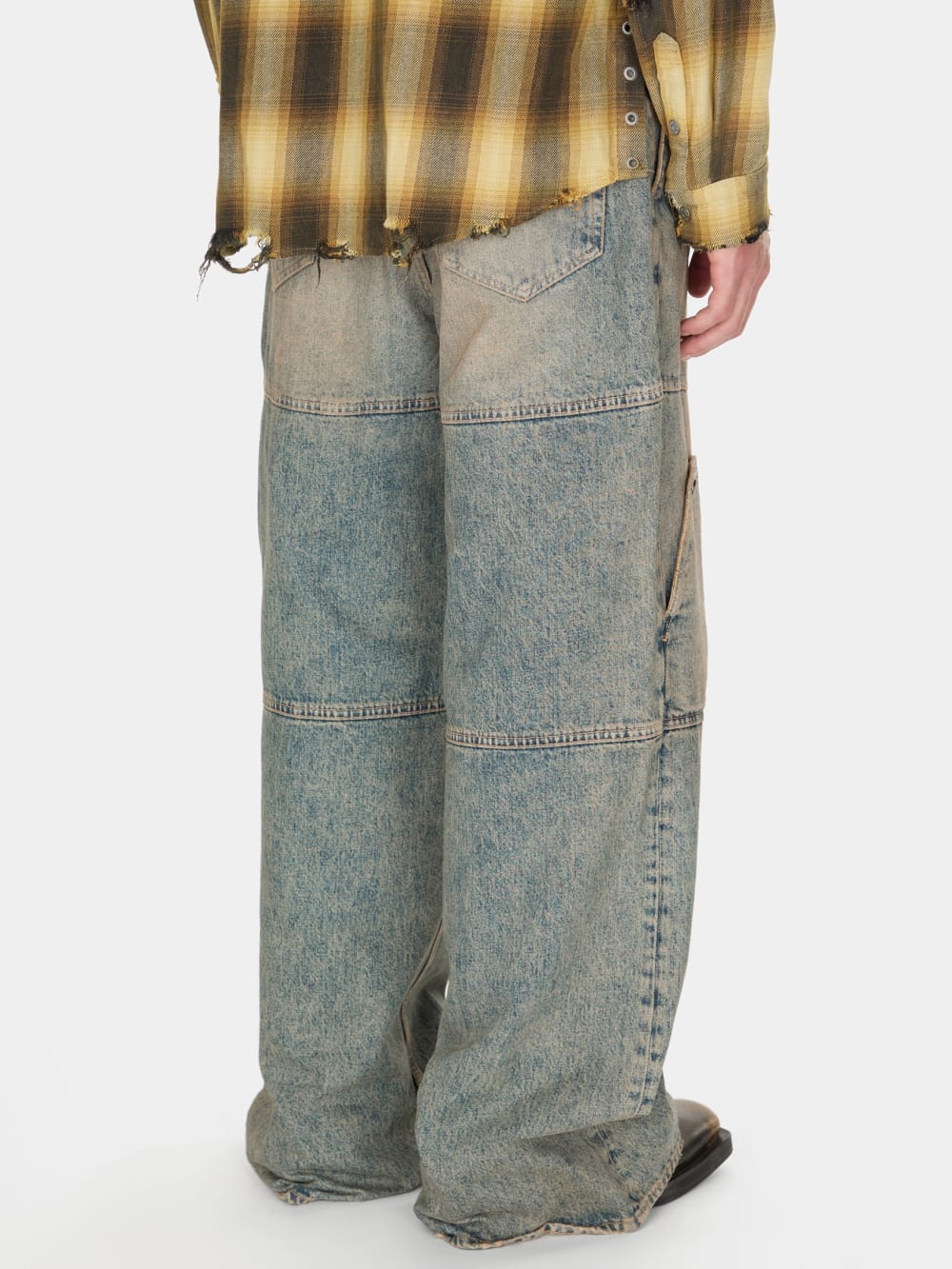 washed denim utility pant