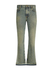 washed denim flare pant