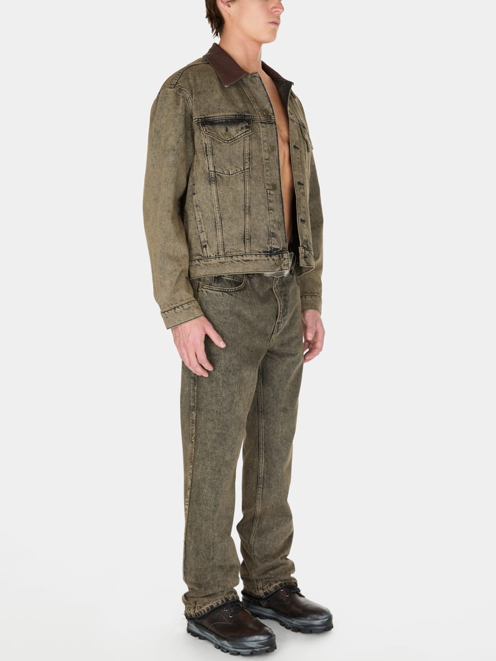 tinted denim flare pant