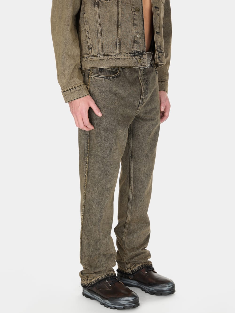 tinted denim flare pant