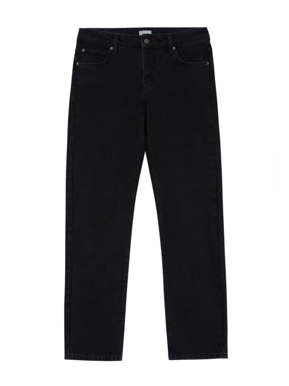 Washed Black Straight Denim Pants