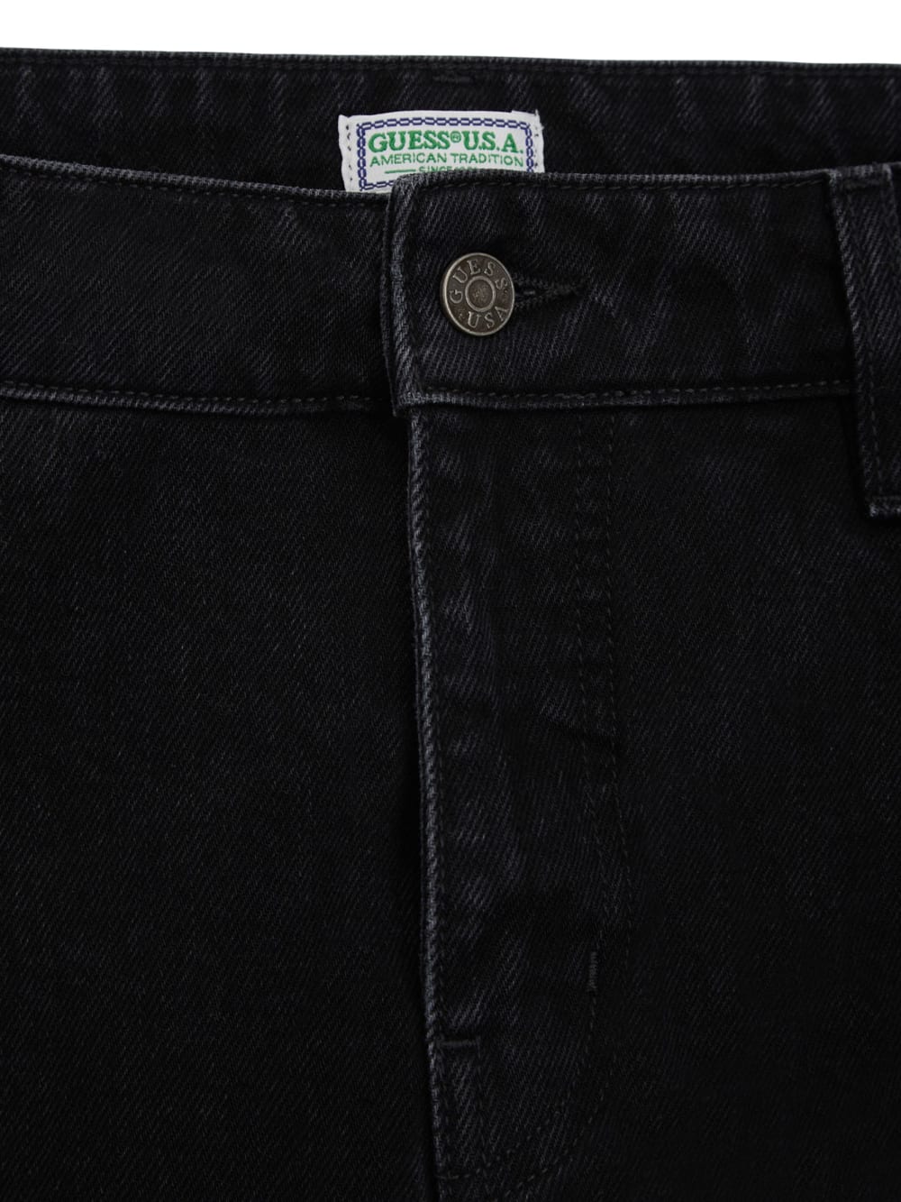 Washed Black Straight Denim Pants