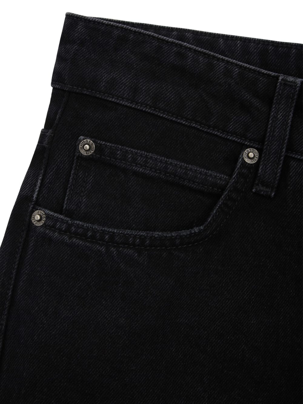 Washed Black Straight Denim Pants