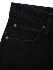 Washed Black Straight Denim Pants
