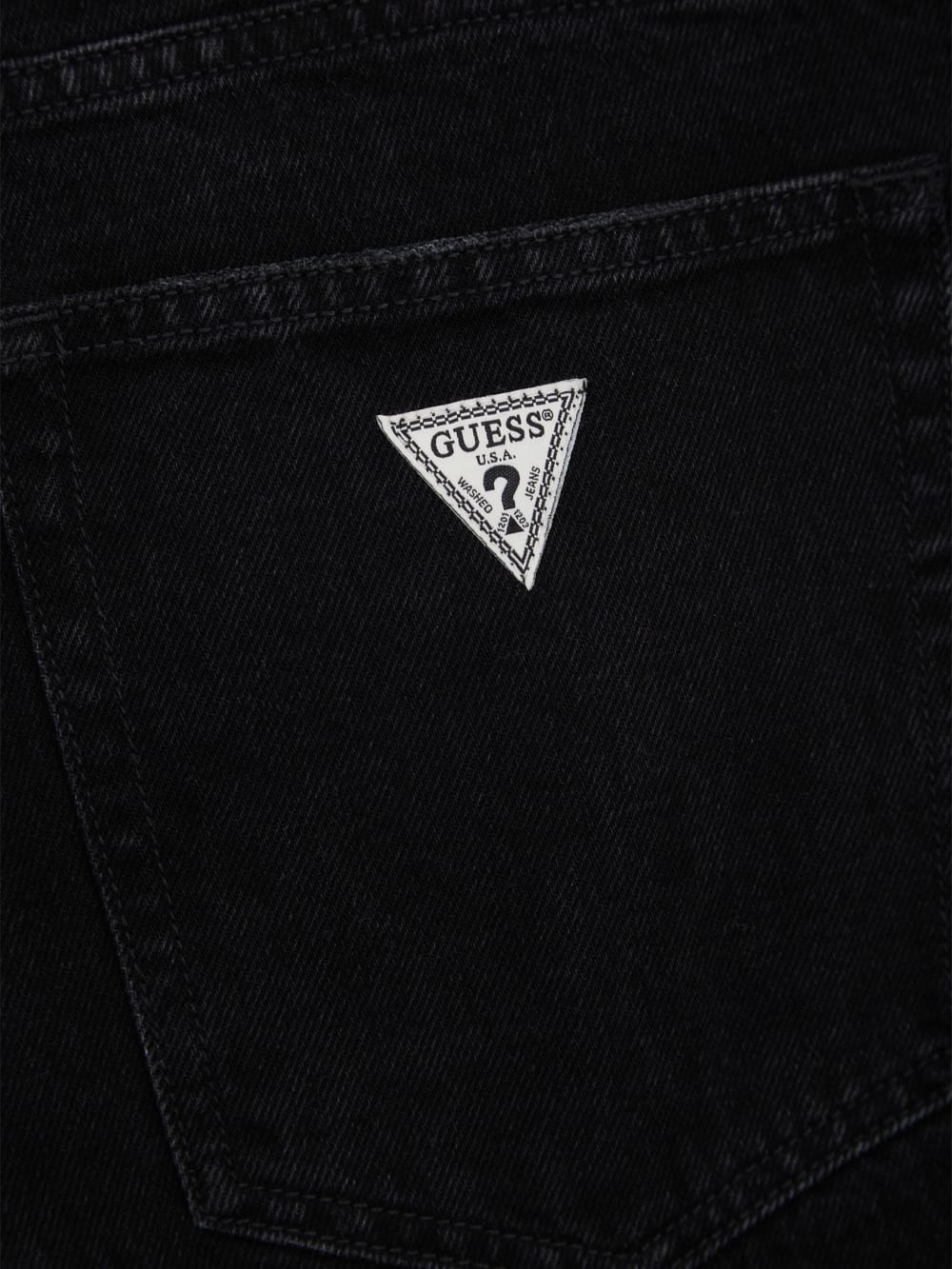 Washed Black Straight Denim Pants