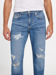Eco Mason Destroyed Regular-Fit Straight Jeans