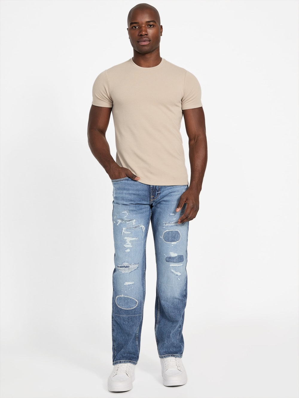 Eco Mason Patch Regular-Fit Straight Jeans
