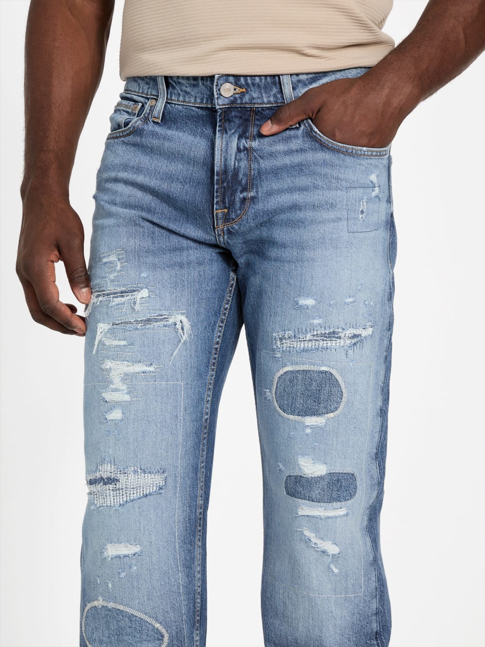 Eco Mason Patch Regular-Fit Straight Jeans