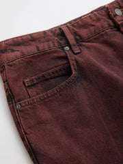 vintage red washed denim pant