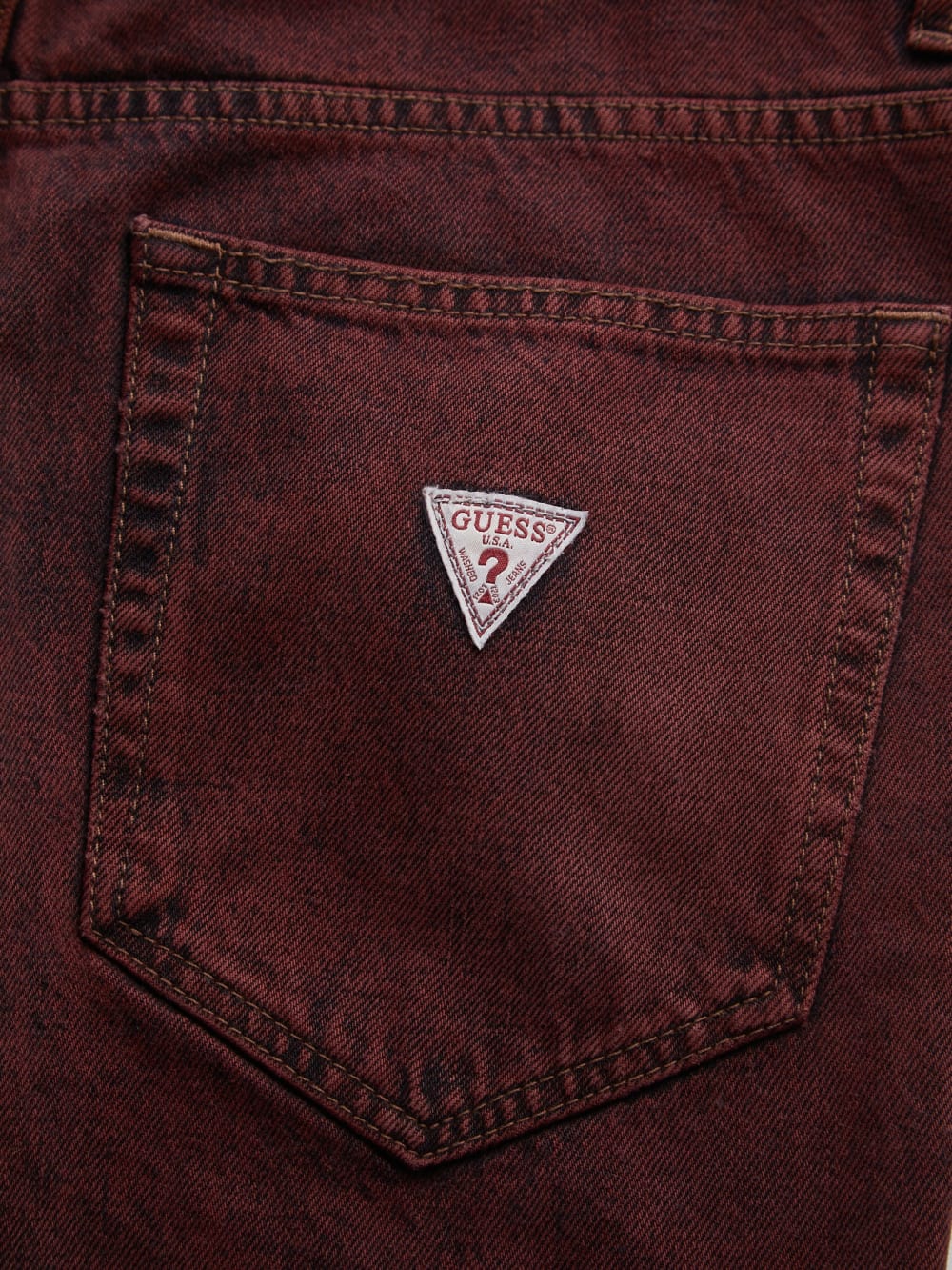vintage red washed denim pant
