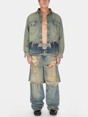 distressed denim shirt jacket