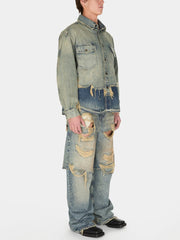 distressed denim shirt jacket