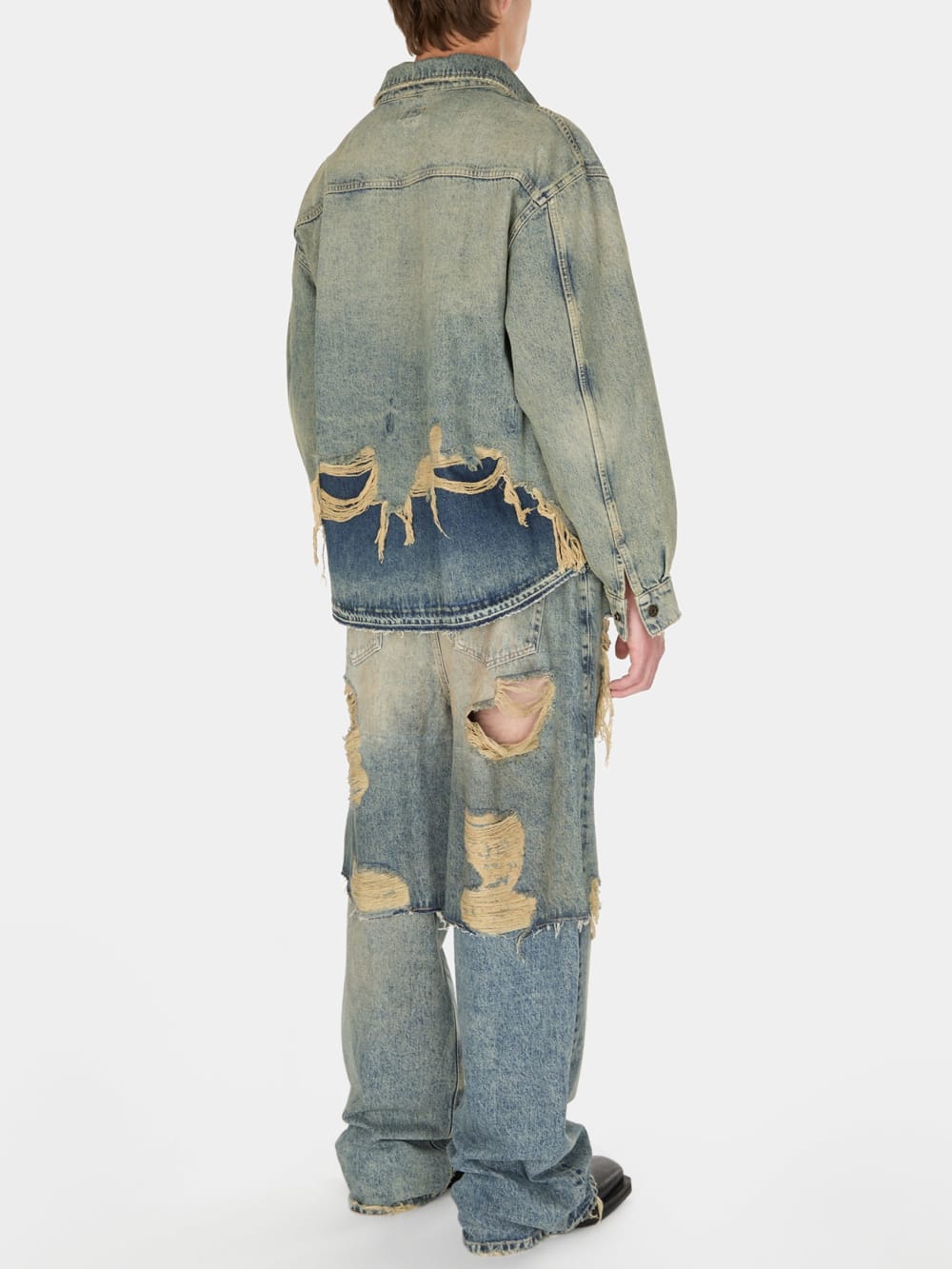 distressed denim shirt jacket