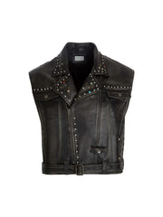 studded leather vest