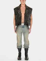 studded leather vest