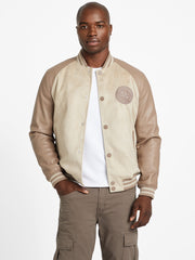 Eco Faux-Suede and Leather Varsity Jacket