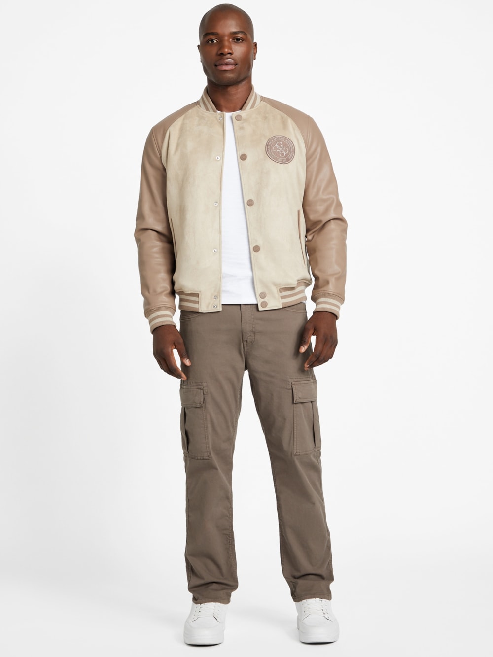 Eco Faux-Suede and Leather Varsity Jacket