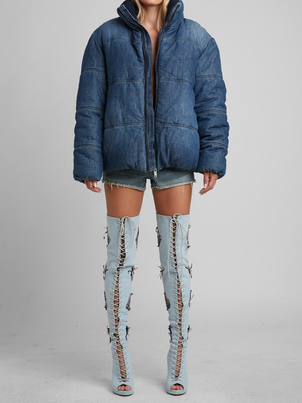 Denim Puffer Jacket